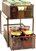 2 Tier Mesh Sliding Cabinet Basket Organizer Drawer D7685