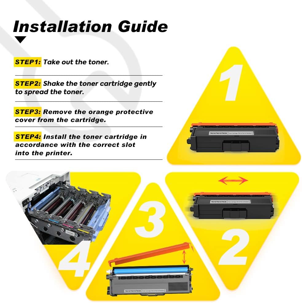 4PK Black Cyan Magenta Yellow Toner Cartridge Set Z955581