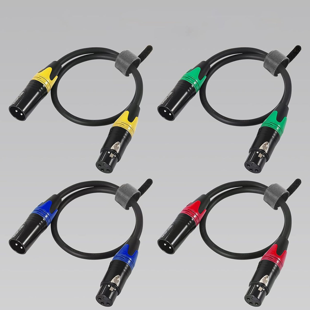 XLR Microphone Cables 25ft 4 Pack Balanced Male to Female Cable Pack of 2 W627