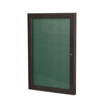 36 in. x 36 in. 1-Door Satin Aluminum Frame Enclosed Vinyl Bulletin Board R89812