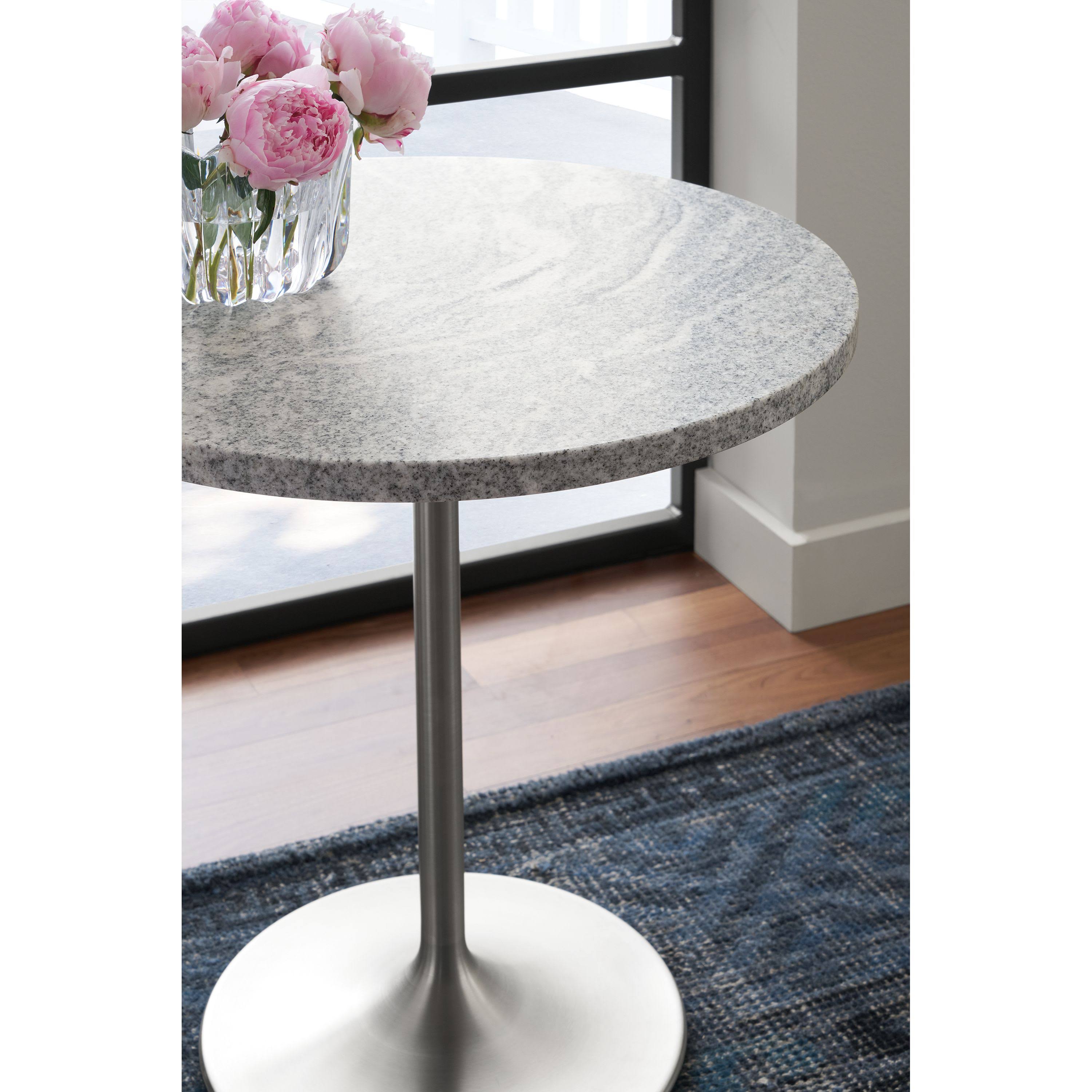 White Round End Table G229980