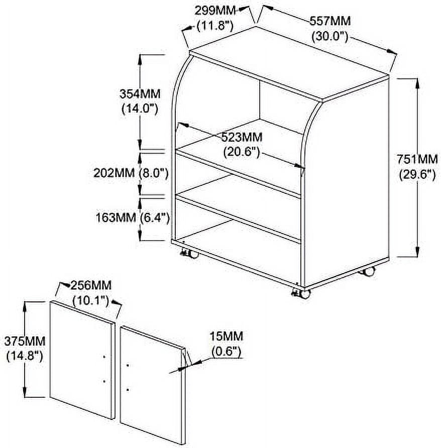 White Microwave Kitchen Cart A74997