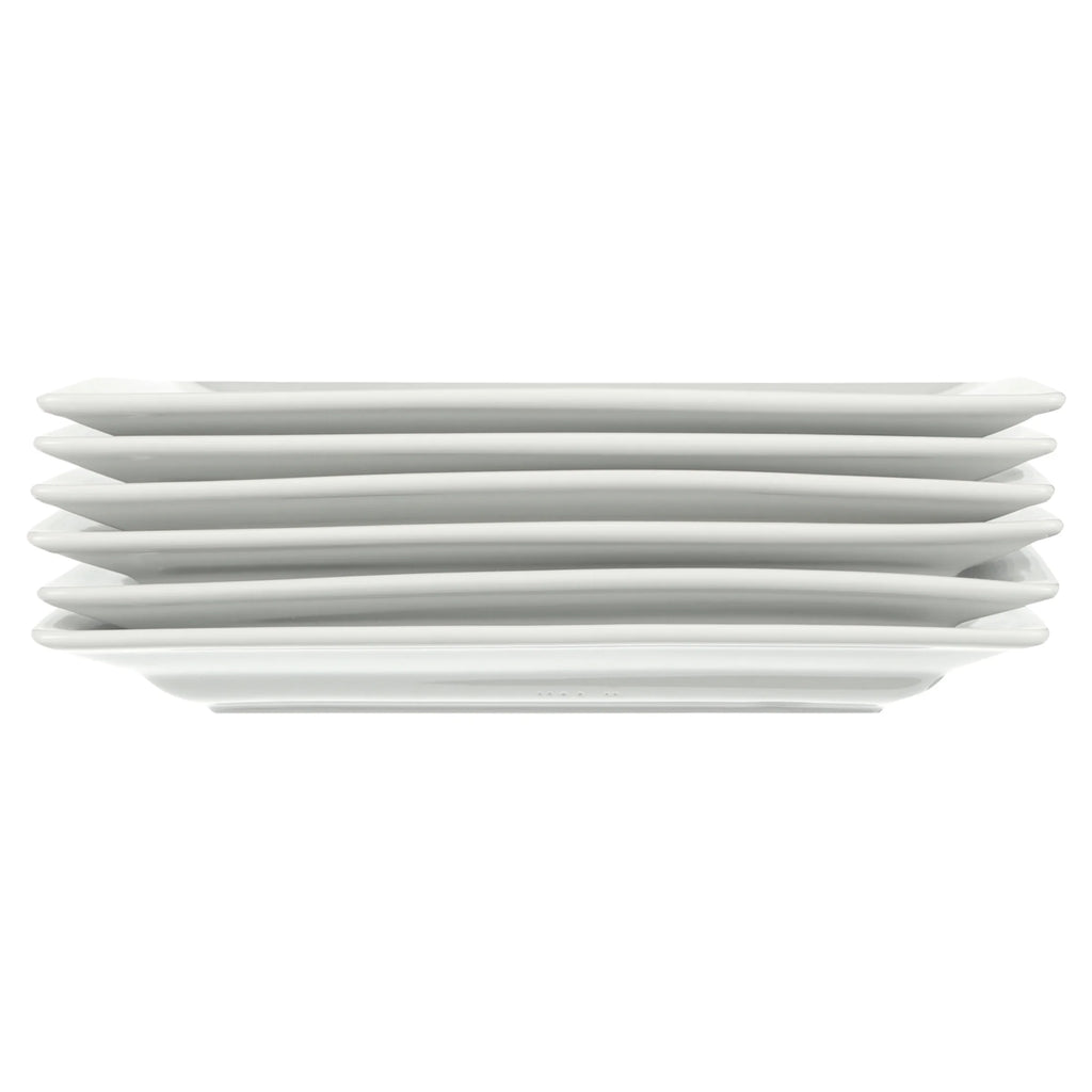 White Porcelain Dinner Plates, Set of 6 H39054