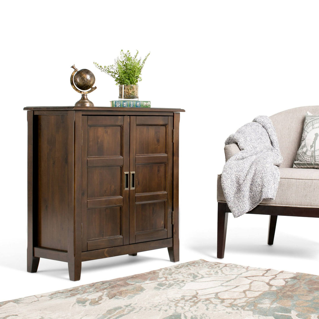 Solid Wood Low Storage Cabinet in Espresso Brown N6609