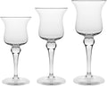 Hand Blown Glass Set of 3 Pillar Candle Holders M823067