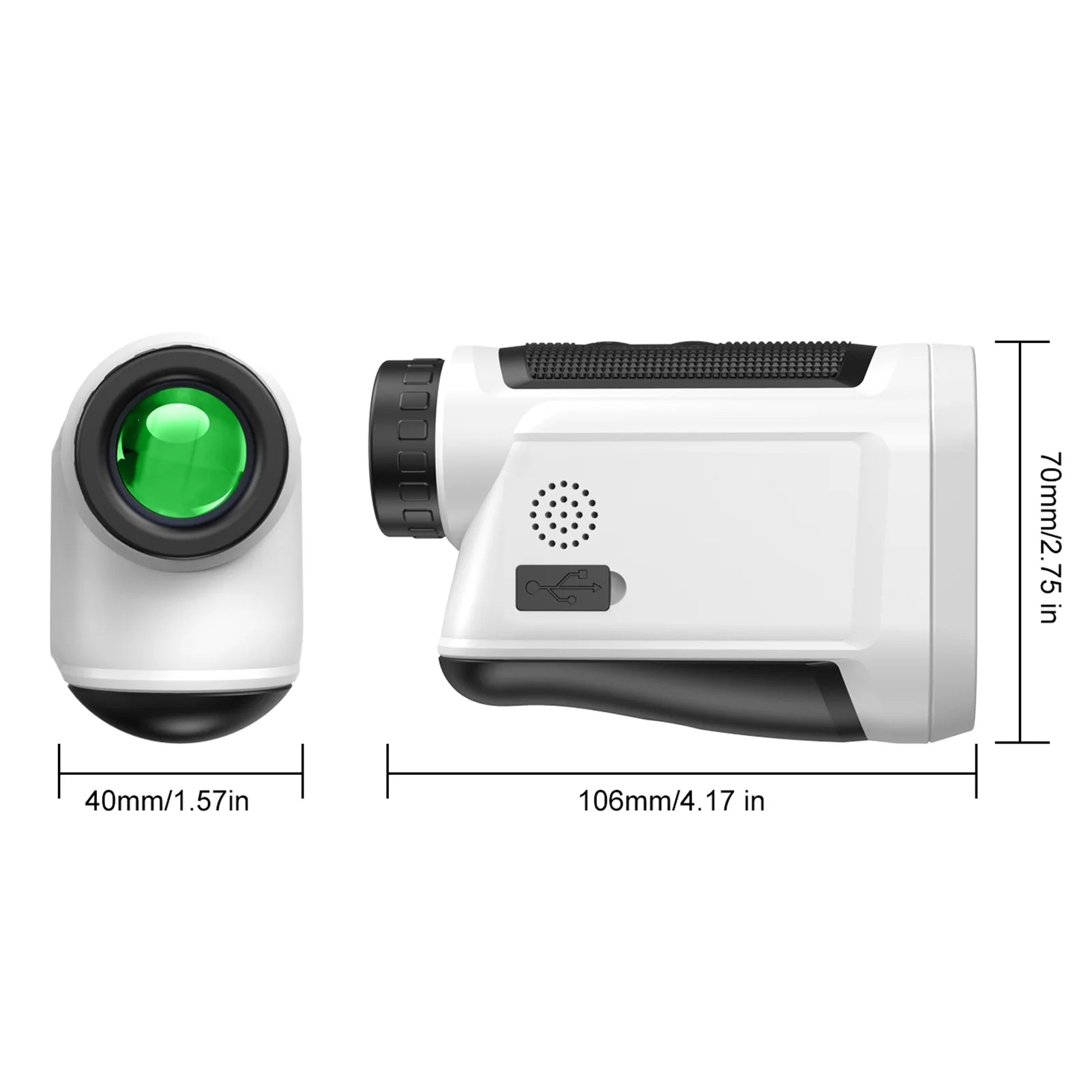 6X Magnification Rangefinder with LCD Touch Screen, USB Rechargeable, 600M Range, Black G889