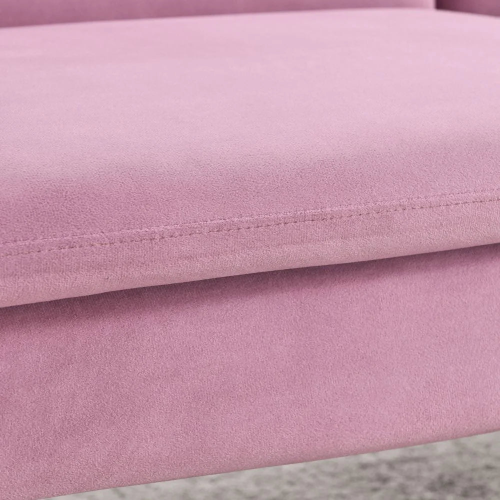 Convertible Velvet Sofa Bed with Two Pillows and Center Leg X9548
