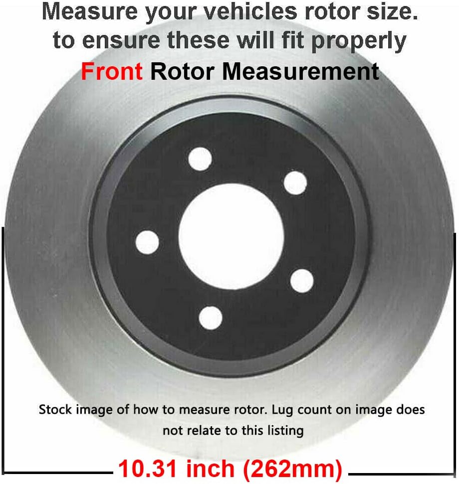 10.32" Front & 10.24" Rear Disc Brake Rotors Brake Pads 8pc Set J6024