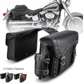 Large Black PU Leather Saddlebags 35L with Cup Holder P376