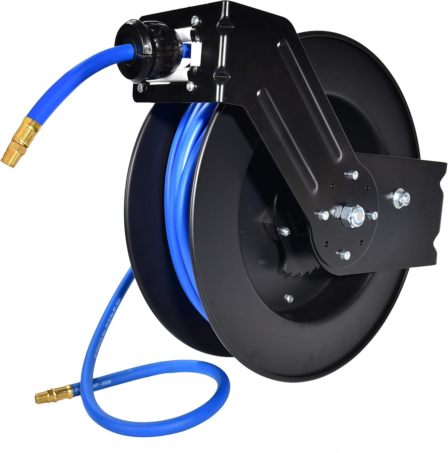 Air Hose Reel 1/2 in x 50 ft Wall Mount Auto Rewind Retractable 300 PSI Hybrid Hose D301375