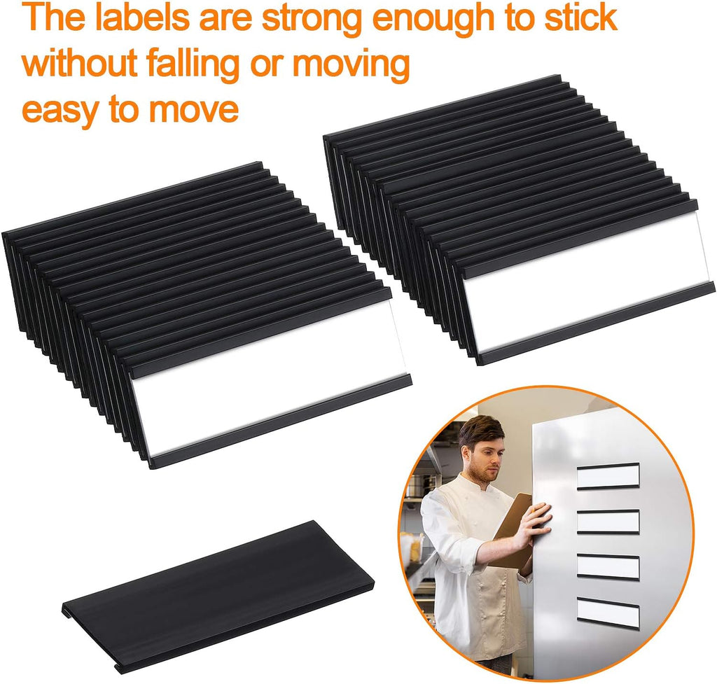 Magnetic Data Card Holders with Magnets and Cards, 1 x 3 Inches, 60 Pieces H679269