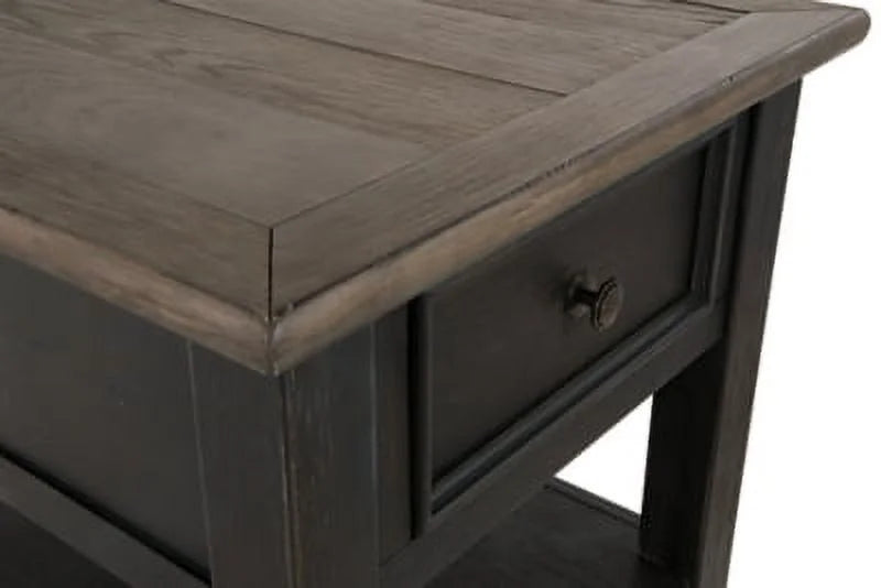 Grayish Brown/Black End Table A24022