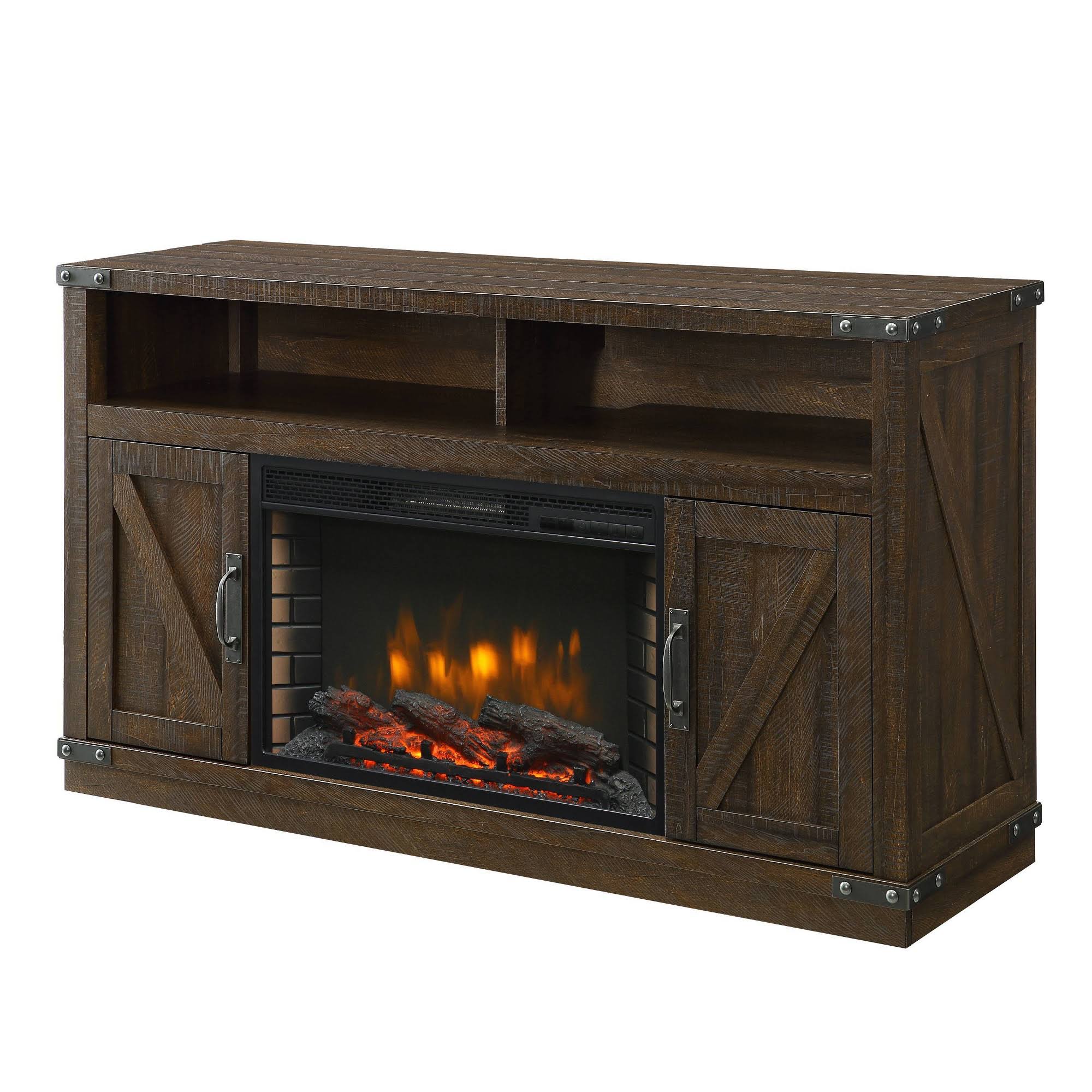Rustic Brown 53 inch Electric Fireplace Y36758