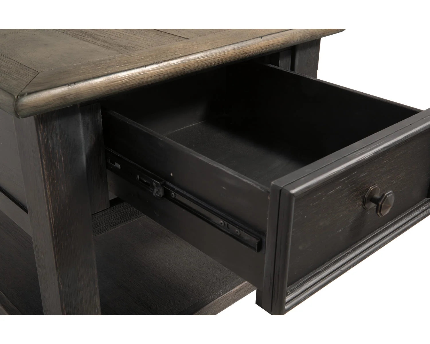 Grayish Brown/Black End Table A24022