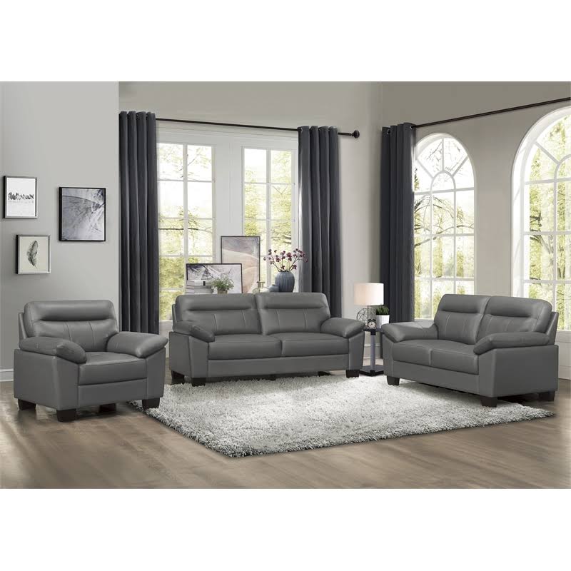 Dark Gray Leather Match Accent Chair Q530177