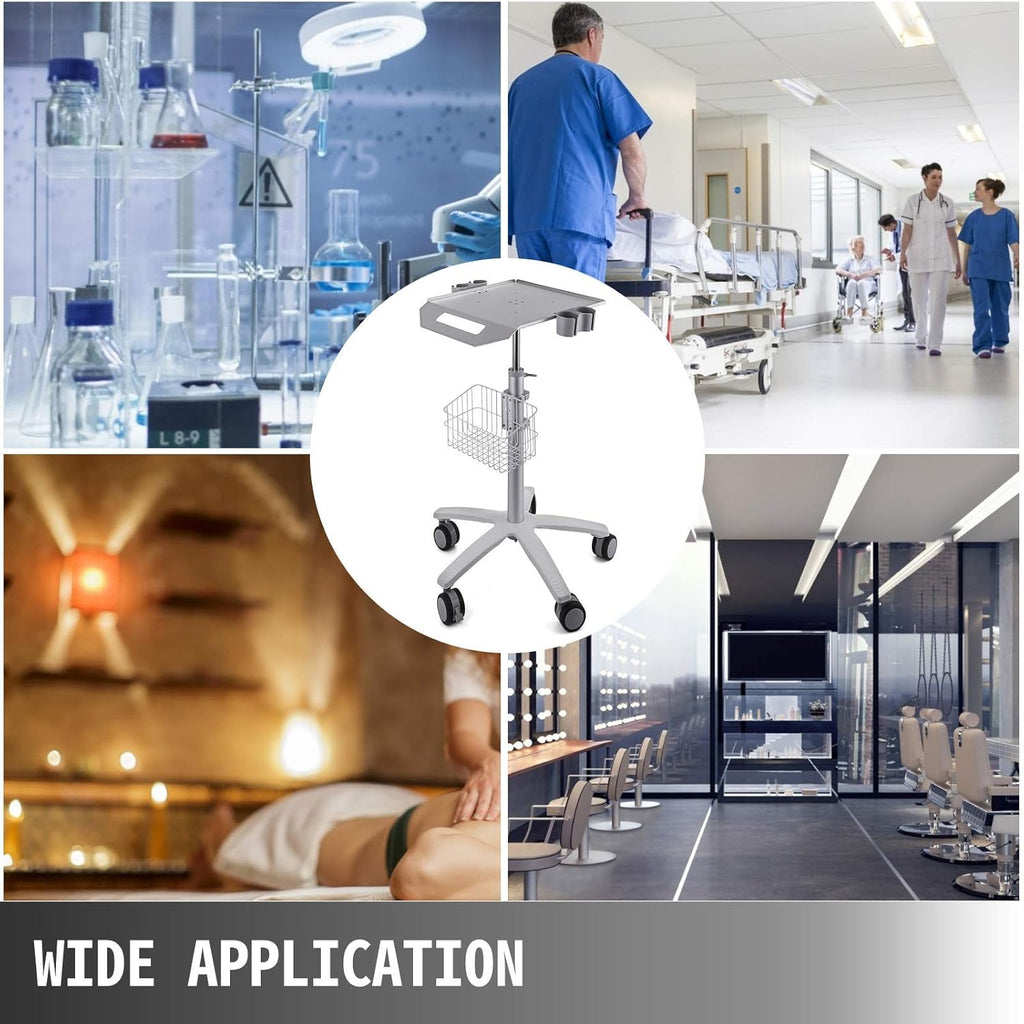 Mobile Trolley Cart Height Adjustable Rolling Desktop Cart with Large Tabletop X117