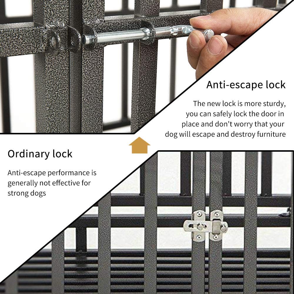 38 Heavy Duty Steel Dog Crate with Two Lock and Four Wheels W505