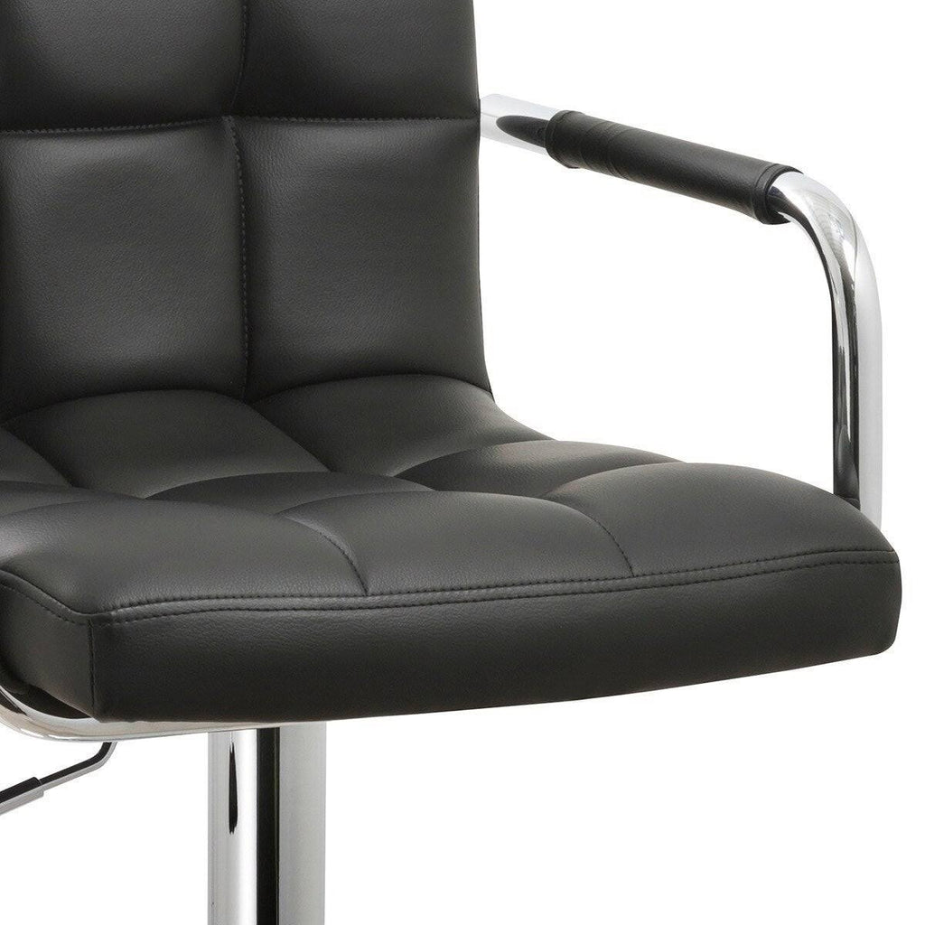 Black Faux Leather Swivel Barstools Set of 3 U288