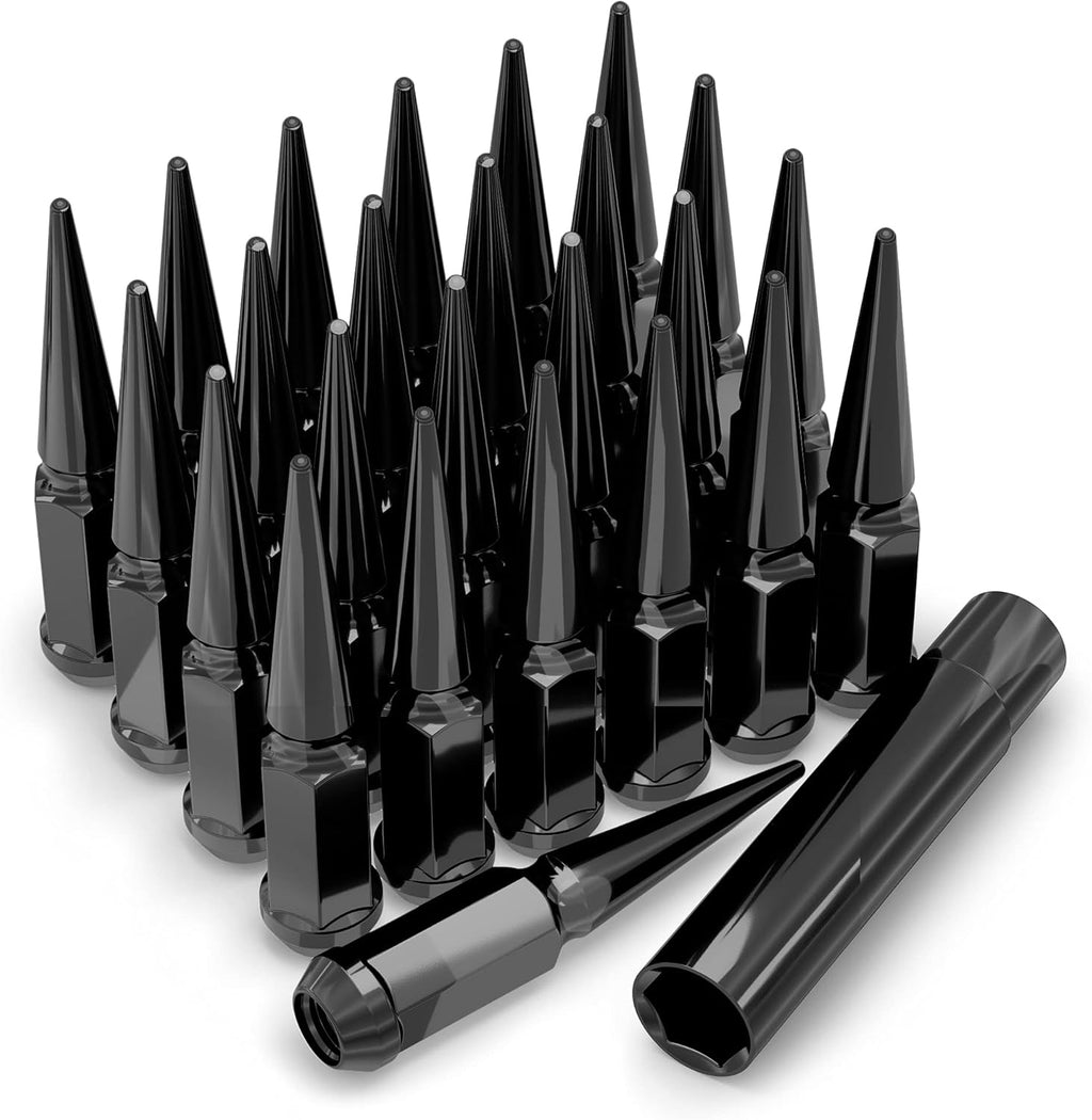 Chrome M14x2.00 1-Pc Hex Spike Lug Nut Set with Extra Spike Lug Nut, 33 Pack Z9822