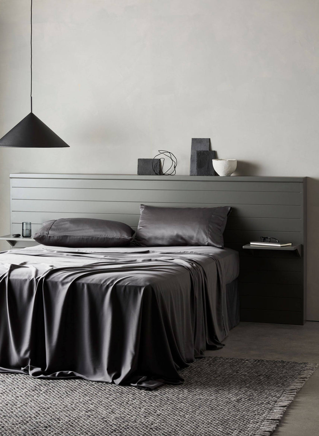 King Grey Bamboo Lyocell Fitted Sheet X516