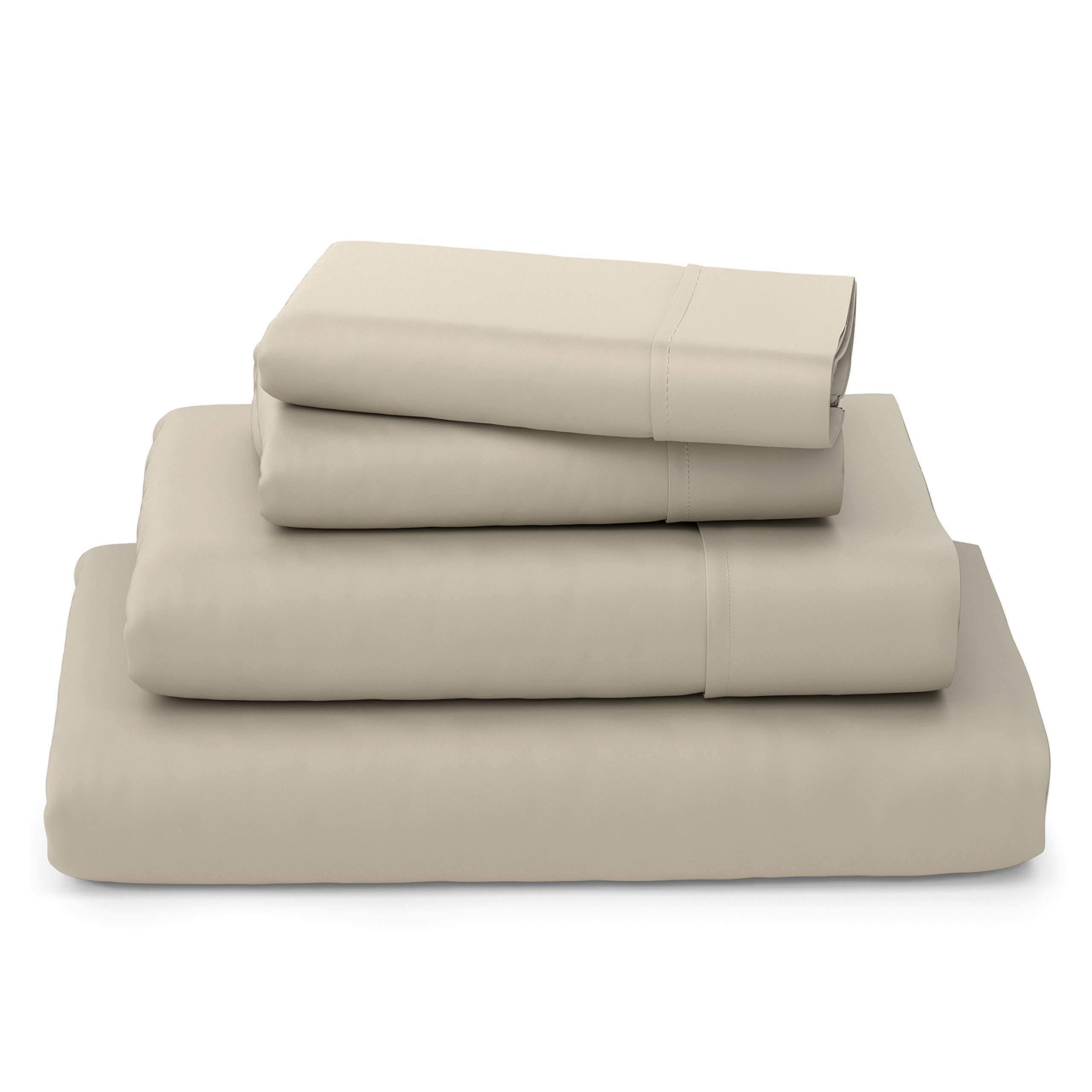 Bamboo Bed Sheet Set 4 Piece California King Tan Beige B8874