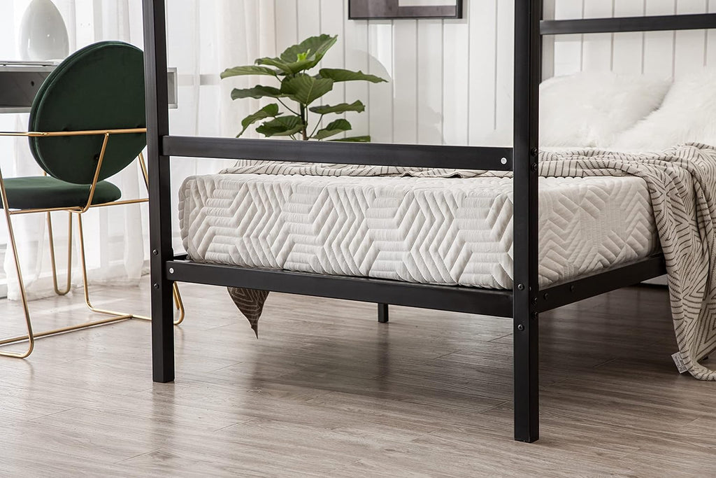 Black Twin Size Canopy Bed Frame T494