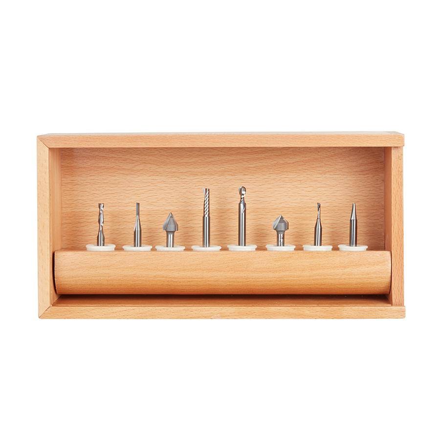8-Pc CNC Router Bit Collection 1/4x22 H149