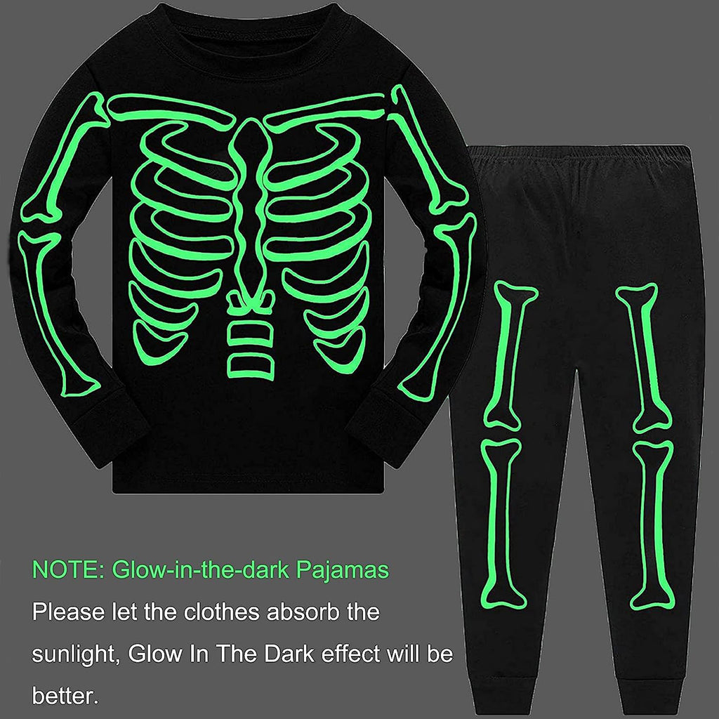 Halloween Glowing Skeleton Boys Pajamas Set 10T G292171