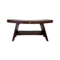 Gray Finish Teak Shower Bench with Shelf I844