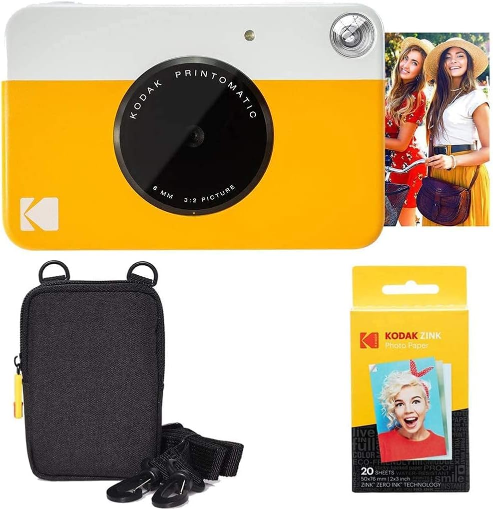Green Instant Camera with Zink Paper and Deluxe Case F4082
