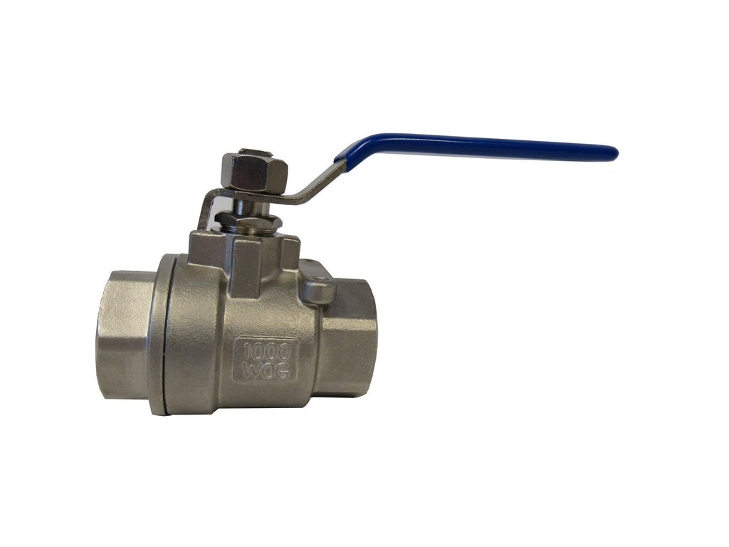 Full Port Ball Valve, 3x22 NPT, 2 Piece, 304 Stainless Steel Y2680