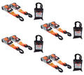 Orange 2" x10' Auto Retract Ratchet Straps with Zinc Coated S Hook Tiedowns T252