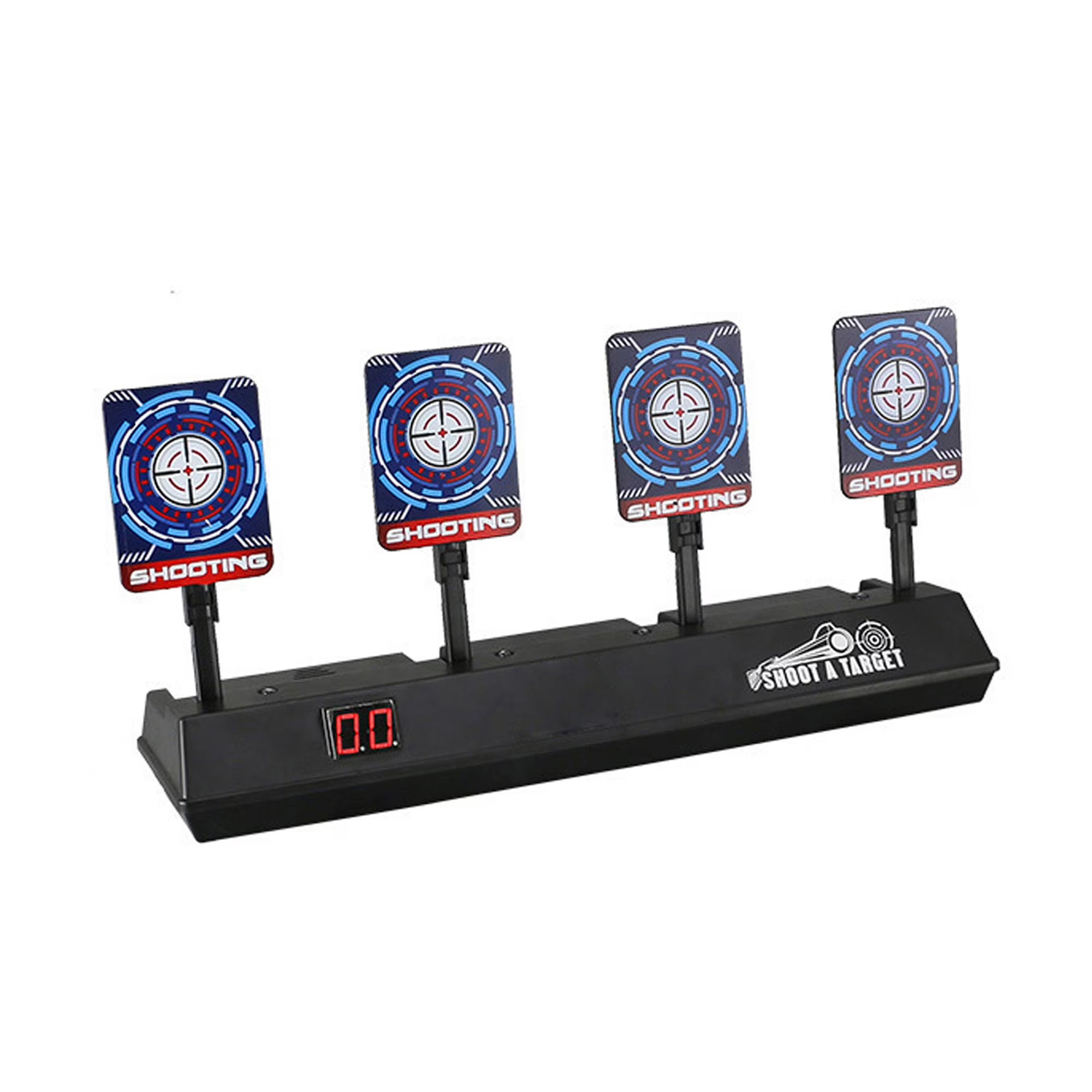 Electronic Scoring Shooting Targets, 4 Targets LED Light Auto Reset P15814