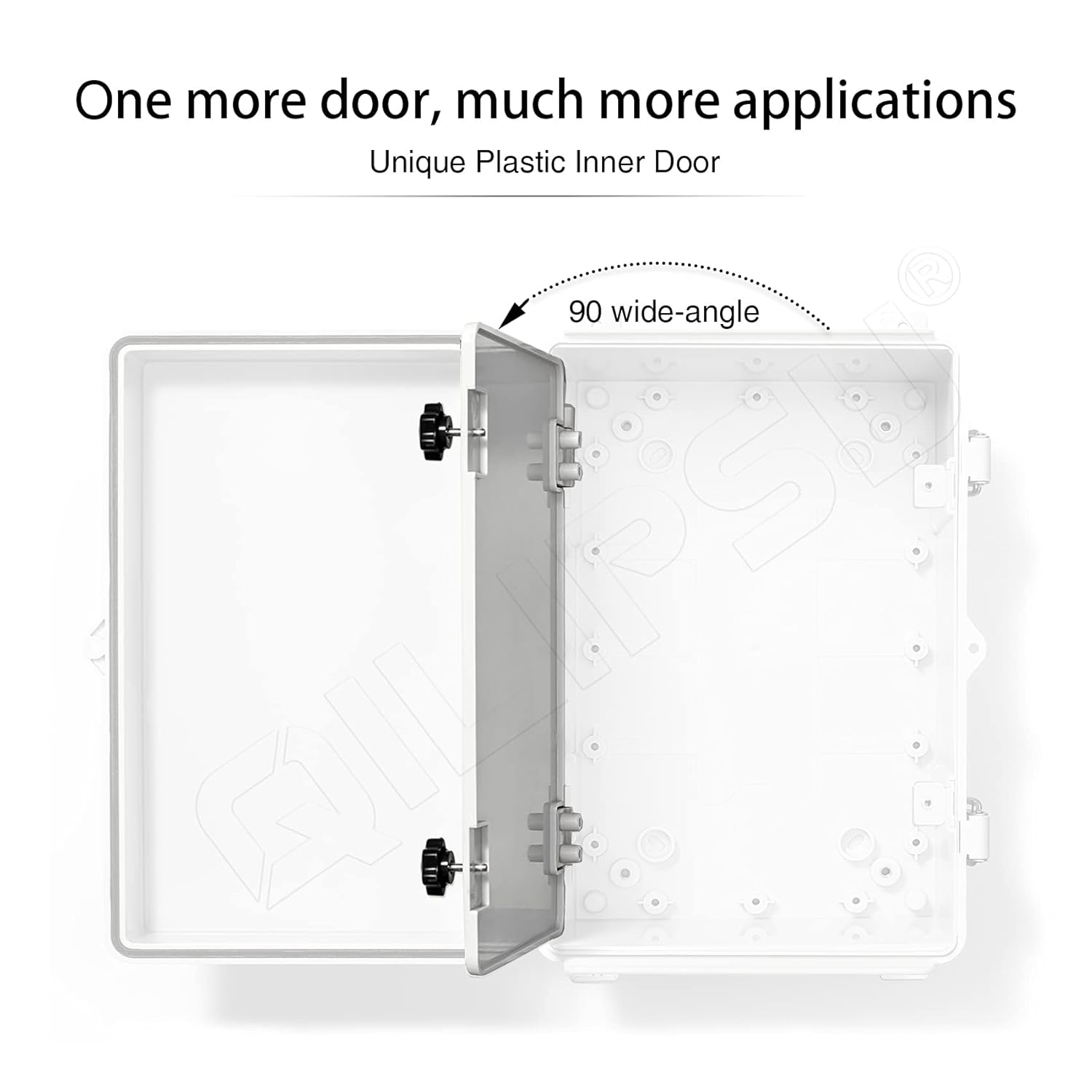 Stainless Steel Latch Junction Box with Inner Door, IP67 Waterproof Electrical Box, ABS Plastic Grey, Pack of 2 Z427