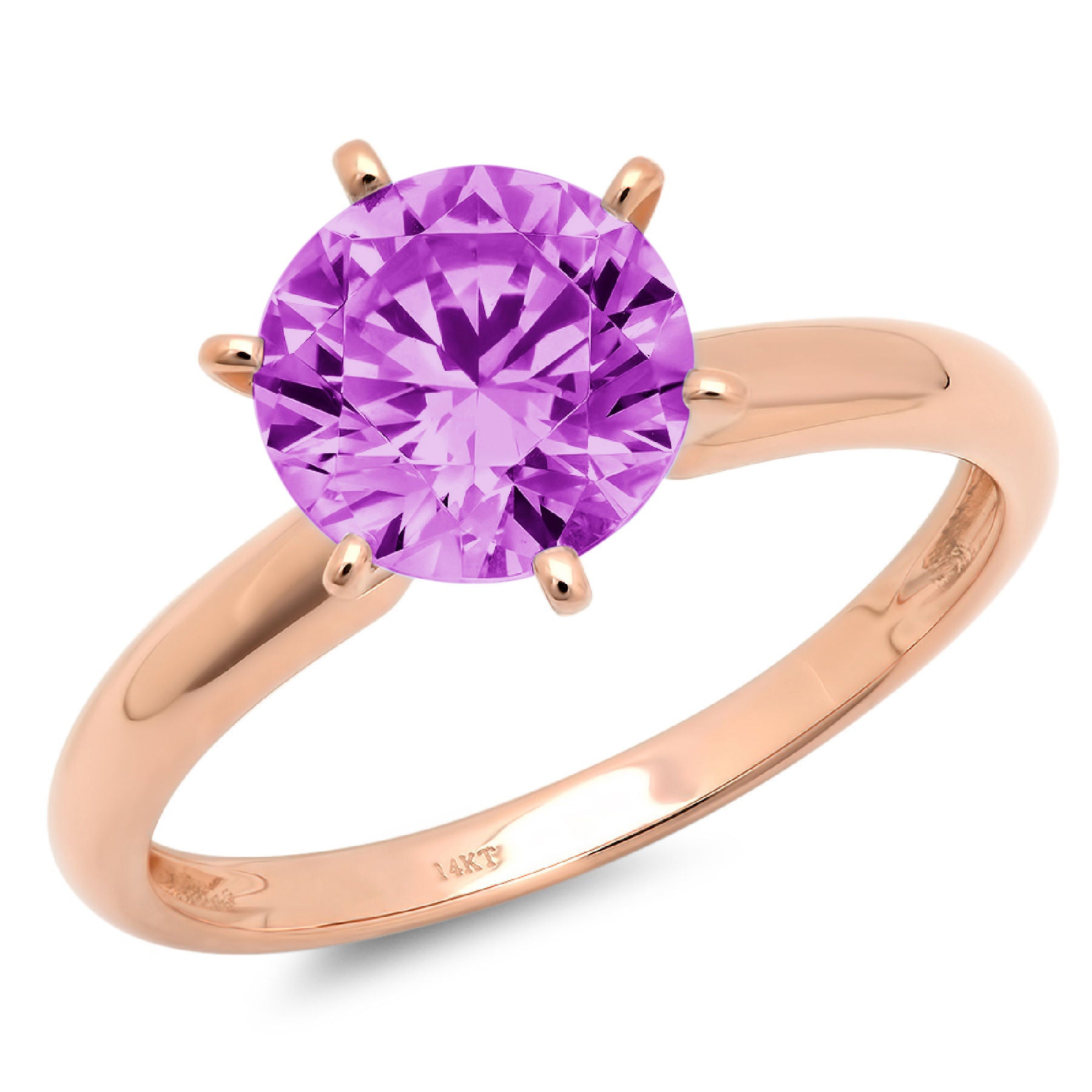18k Rose Gold Simulated Alexandrite Ring Size 10.5 T42922
