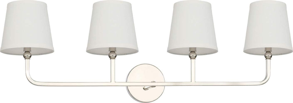 Rustic White Fabric Bath Vanity Wall Mount, 2-Light, Matte Black Q723