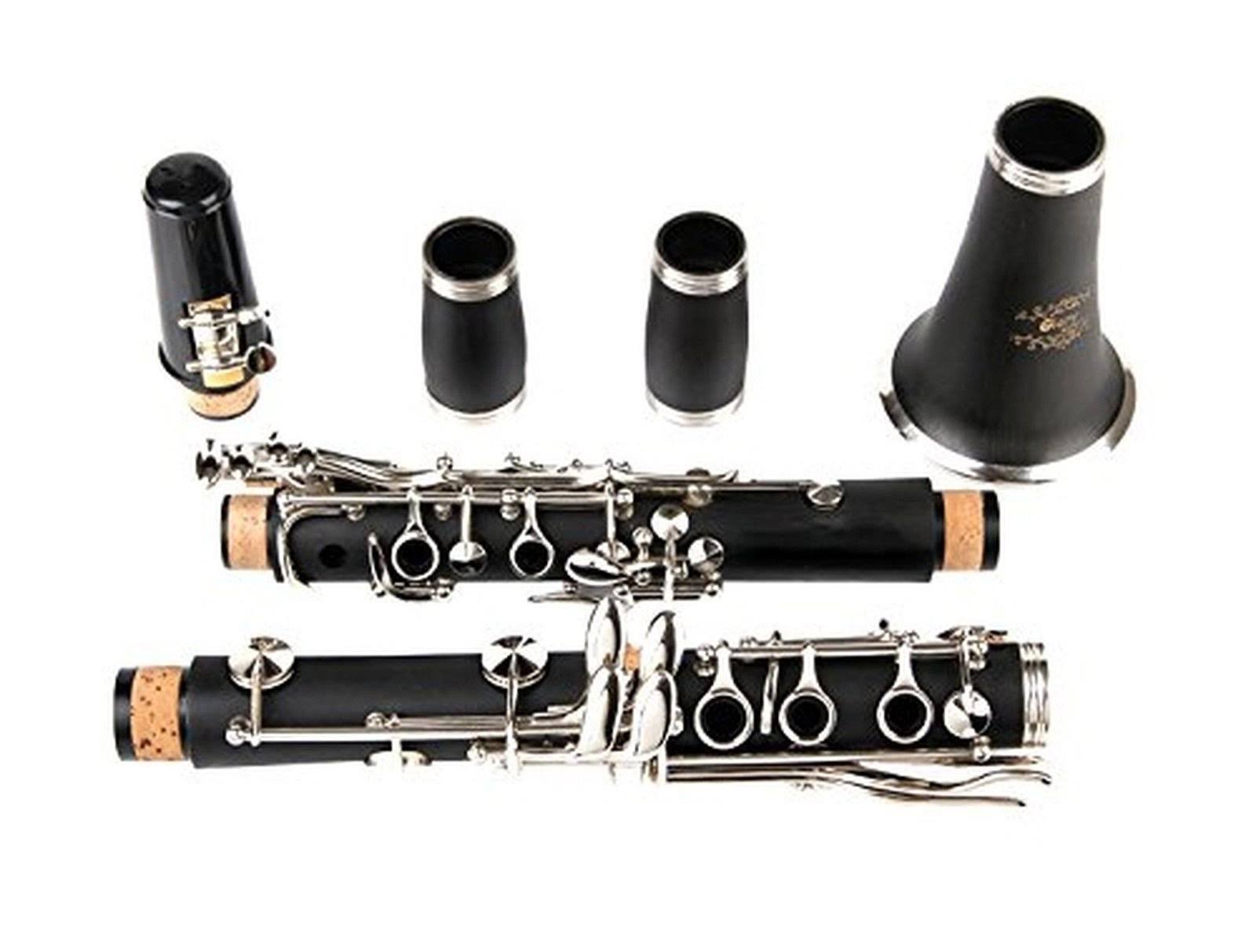 Black Clarinet with Second Barrel, 11 Reeds, 8 Pads, Case Z6653