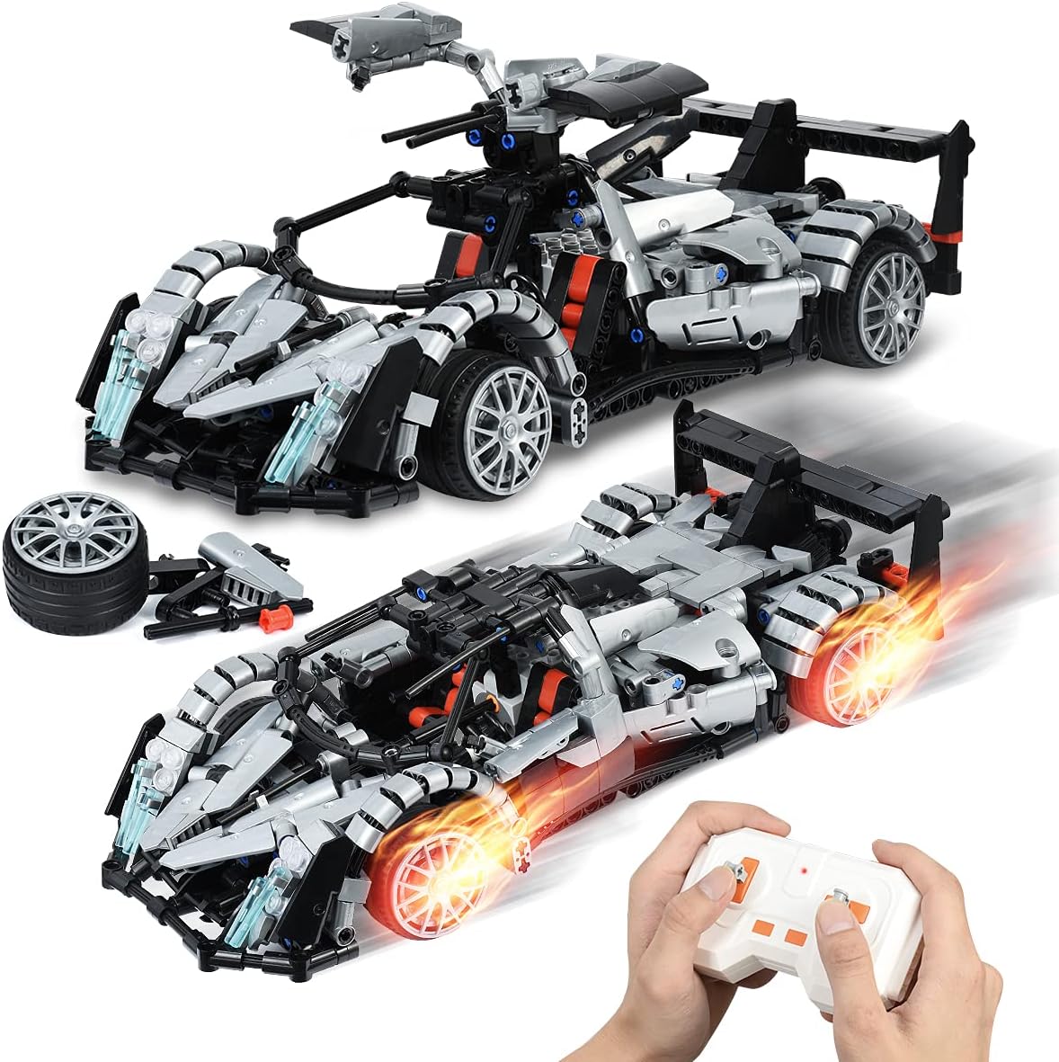 990PCS RC Car Model Kit Building Blocks Toys Remote Control Racing Car N8586