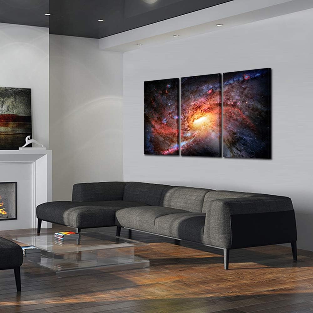 3 Piece Stretched Framed Canvas Wall Art Starry Night Sky 16x32inchx3pcs S322987