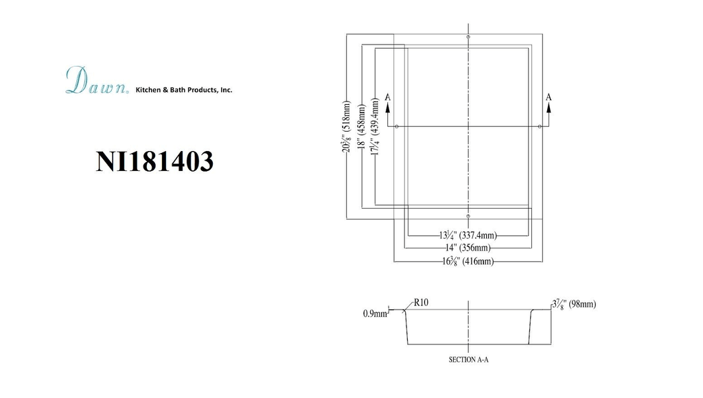 Shower Niche with Stainless Steel Support Plate T1963