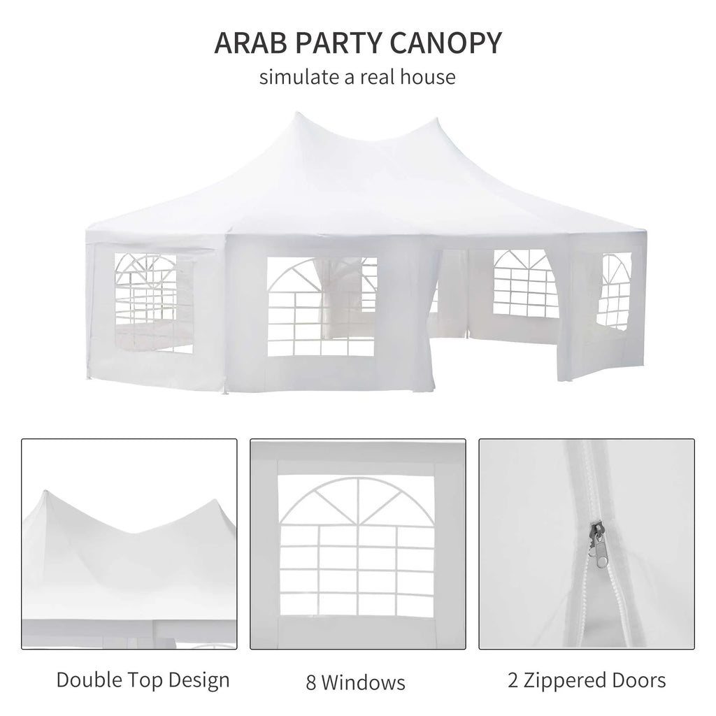 Canopy Party Event Tent with 2 Pull-Back Doors and Windows H288