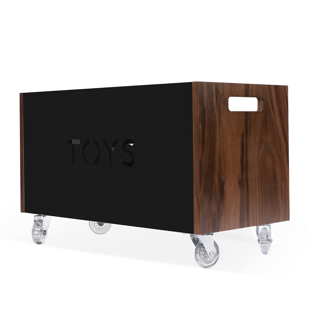 Walnut Pink Toy Box Chest on Casters G880969