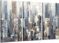 Abstract City Picture Wall Art on Wrapped Canvas, 3 Panels M1116
