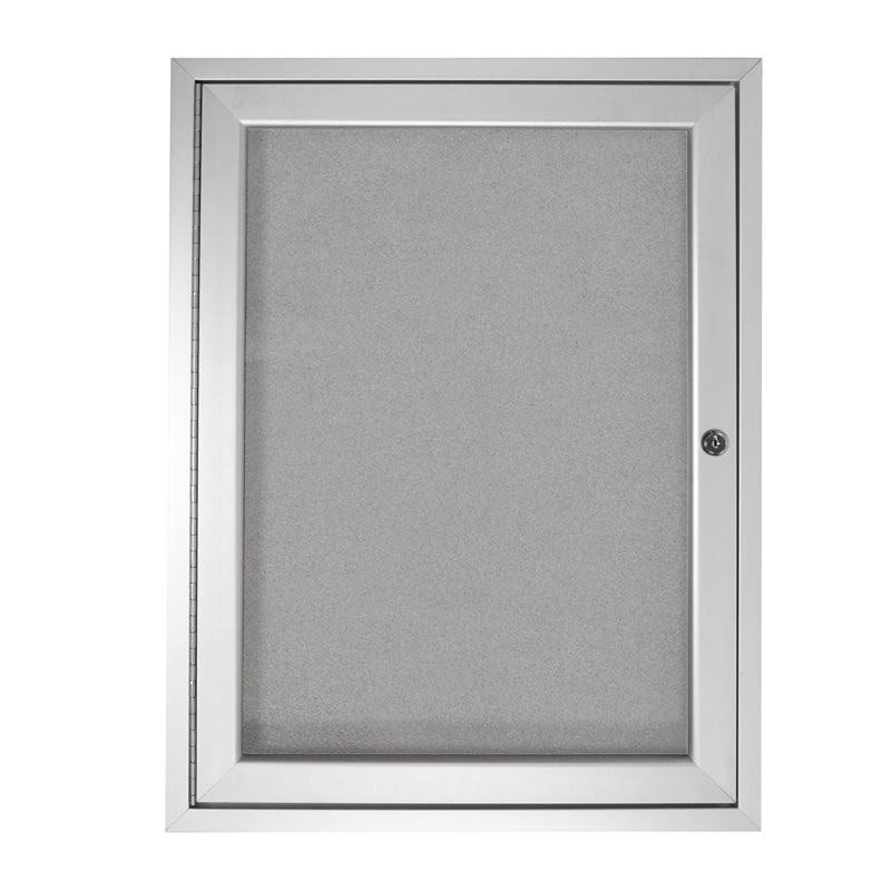 36 in. x 36 in. 1-Door Satin Aluminum Frame Enclosed Vinyl Bulletin Board R89812