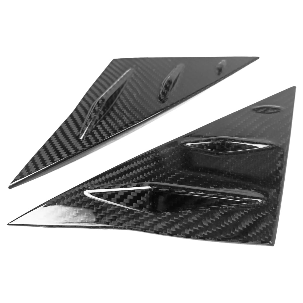 Front Window Louver Real Carbon Fiber Vent Trim 2PCS O404