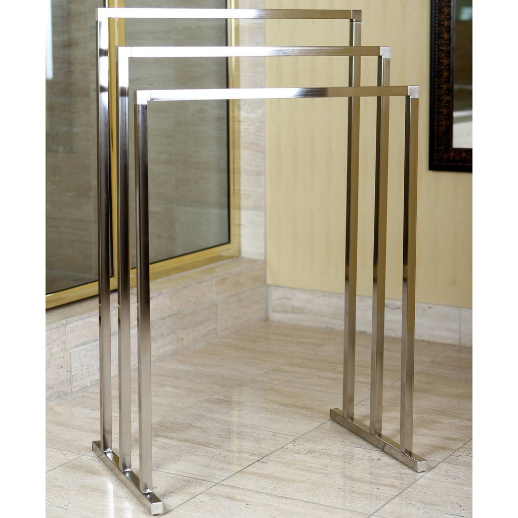 Satin Nickel 3-Tier Iron Towel Rack I89527