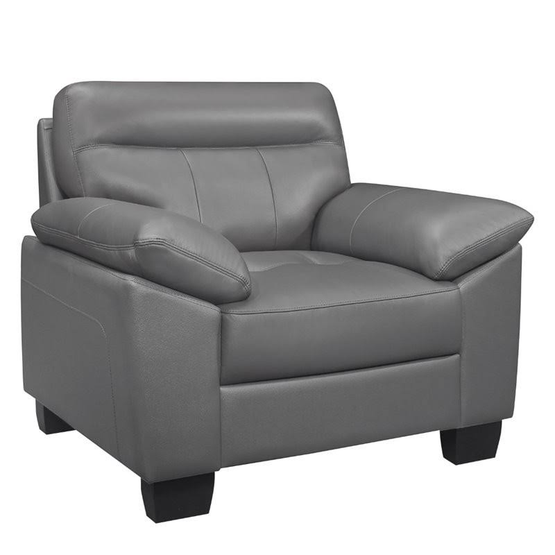 Dark Gray Leather Match Accent Chair Q530177