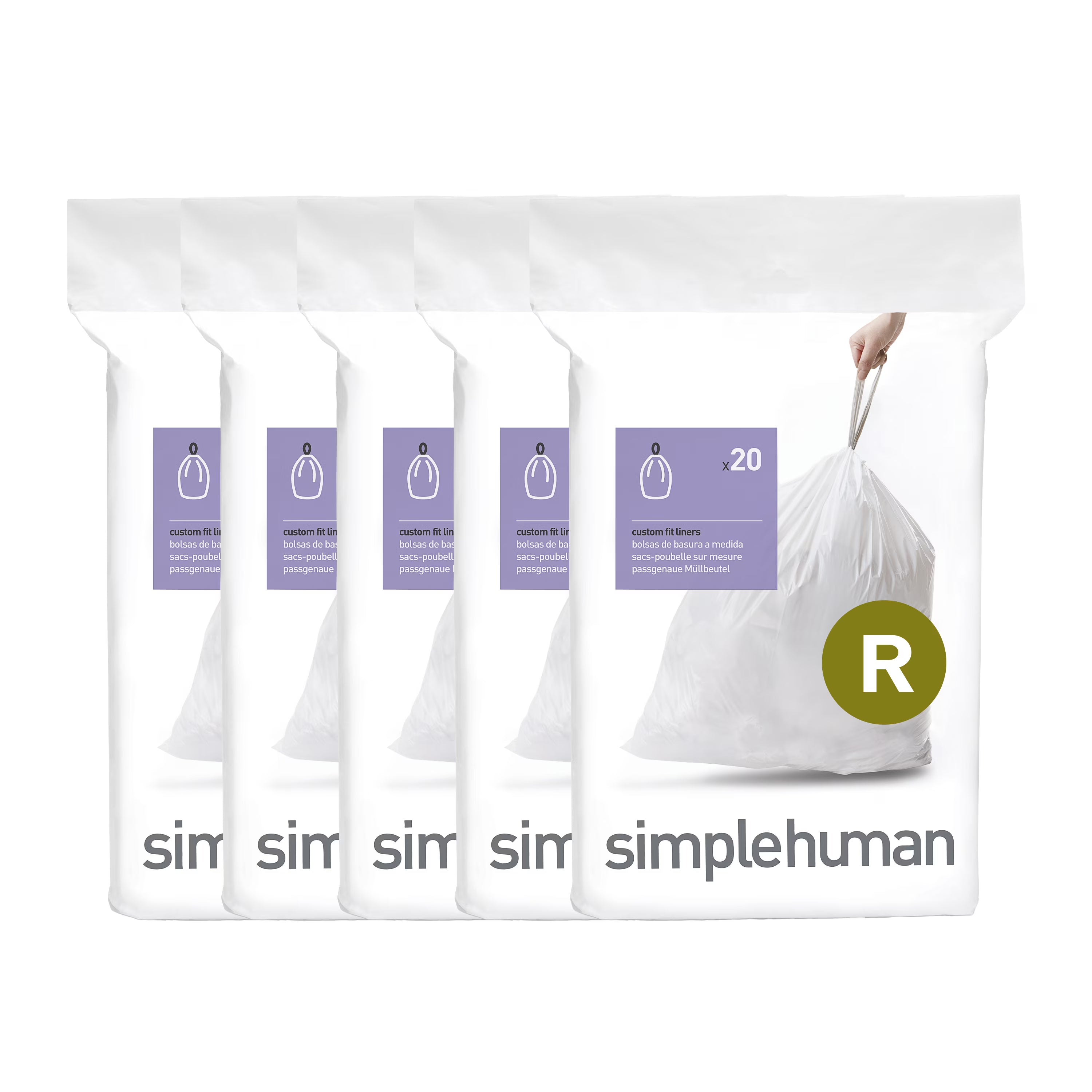 White Drawstring Trash Bags, 100 Count, 10 Liter / 2.6 Gallon V355956
