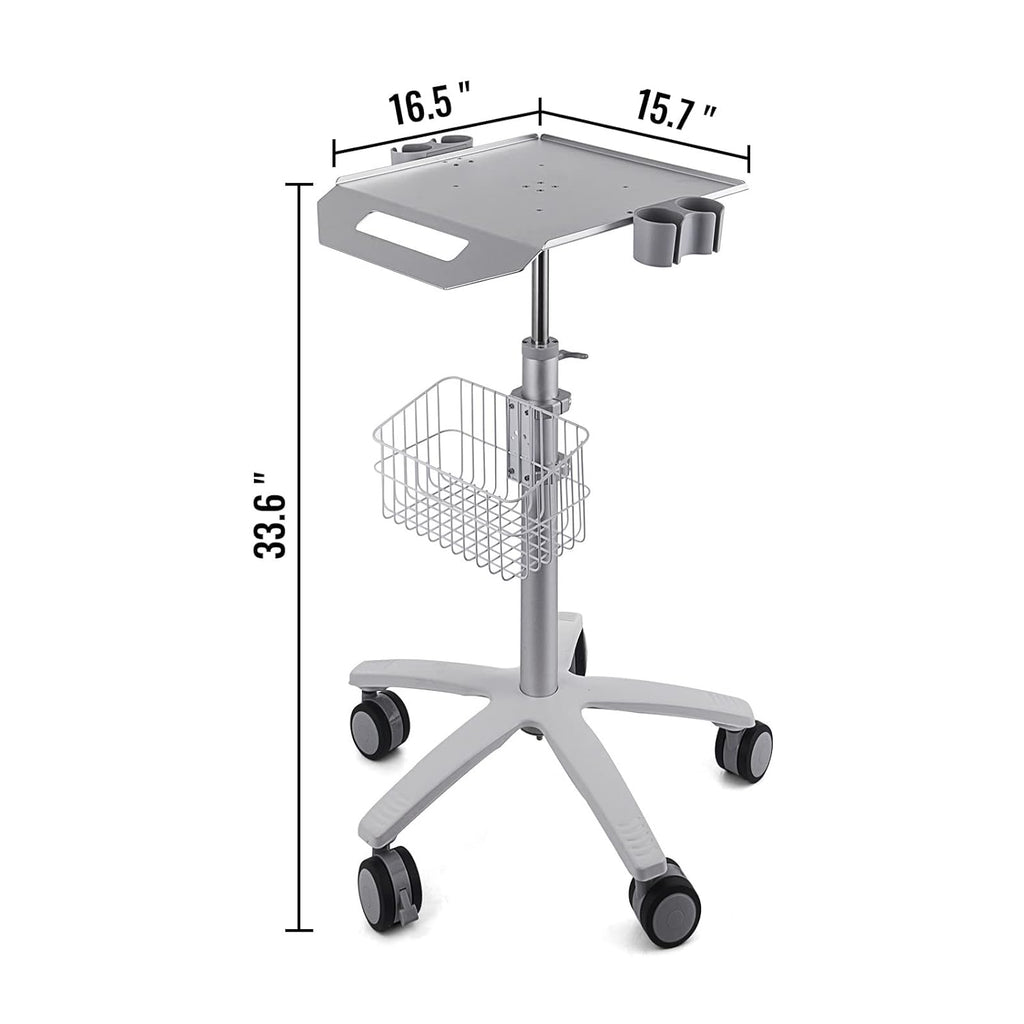 Mobile Trolley Cart Height Adjustable Rolling Desktop Cart with Large Tabletop X117