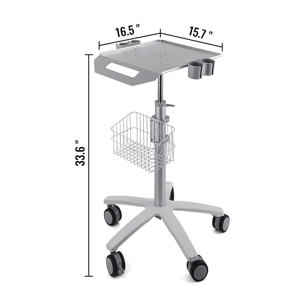 Mobile Trolley Cart Height Adjustable Rolling Desktop Cart with Large Tabletop X117